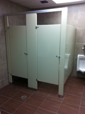 Complete Renovated industrial washroom_ Tiling wasroom shower,  washroom floor, Urinal, toilet stalls, atomatic urinal flush. 11