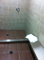 Complete Renovated industrial washroom_ Tiling wasroom shower,  washroom floor, faucet, spout and drain plumbing_ 4