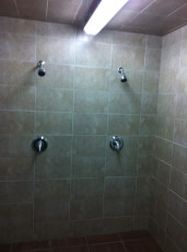 Complete Renovated industrial washroom_ Tiling wasroom shower,  washroom floor, faucet, spout and drain plumbing_ 6