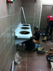 Industrial plumbing and washroom renovation
