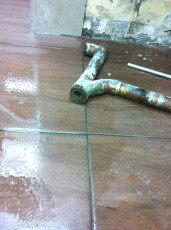 industrial draiage replacement, coroded drain pies remove and replaced