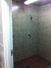 Complete Renovated industrial washroom_ Tiling wasroom shower,  washroom floor, faucet, spout and drain plumbing_ 7