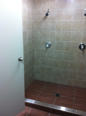 Complete Renovated industrial washroom_ Tiling wasroom shower,  washroom floor, faucet, spout and drain plumbing_