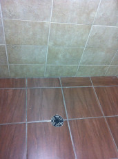 Complete Renovated industrial washroom_ Tiling wasroom shower,  washroom floor,and drain plumbing_ 5