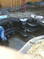 Inground hot tub installation ground work
